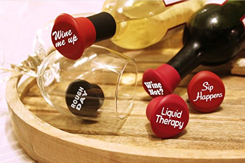 Silicone Wine Bottle Stopper Set of 4 Meow Wine Please More Wine Funny Cat